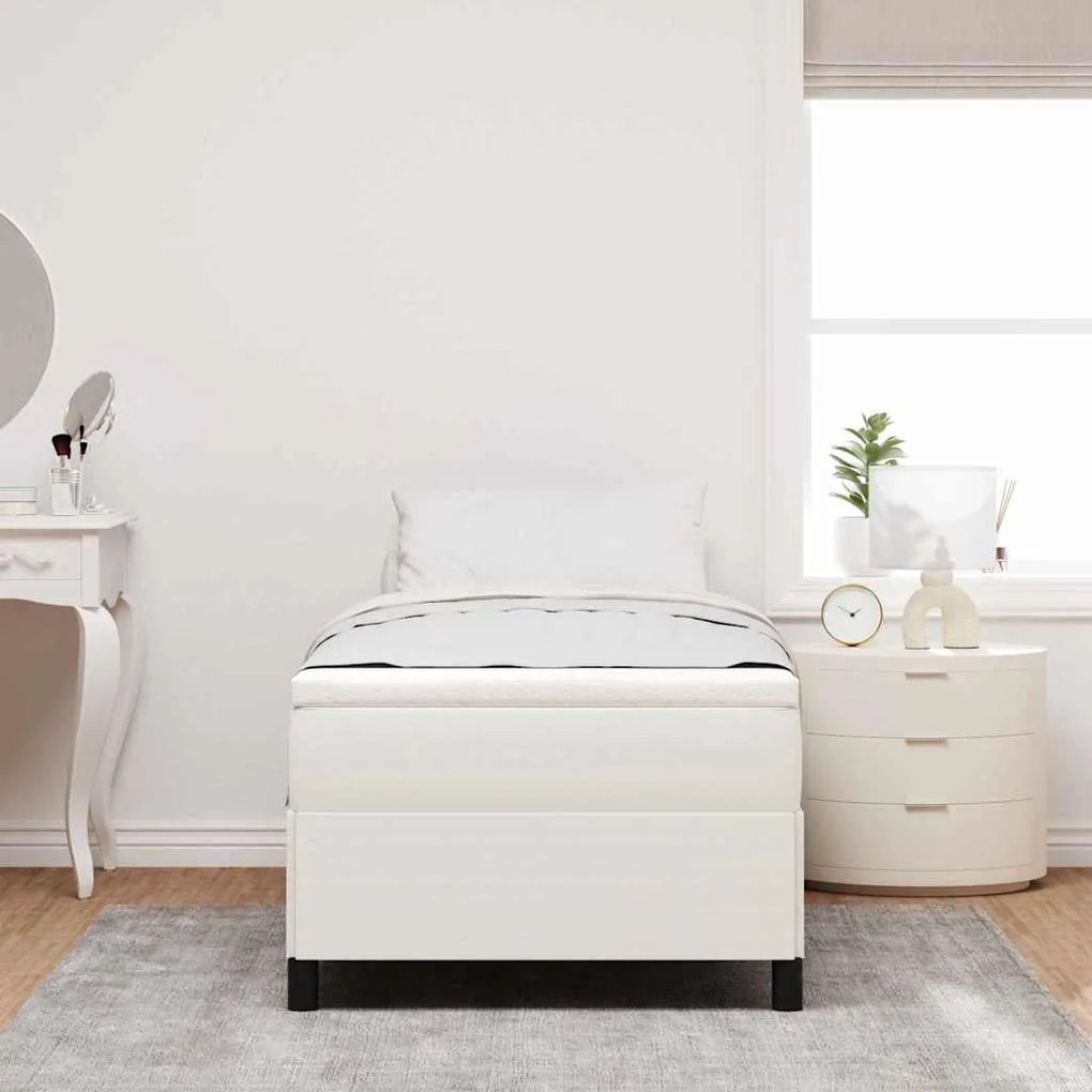 vidaXL Σκελετός Κρεβατιού Κρεμ 90 x 200 cm Βελούδο