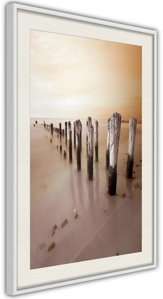 Αφίσα - Breakwater in Sepia - 20x30 - Χρυσό - Χωρίς πασπαρτού