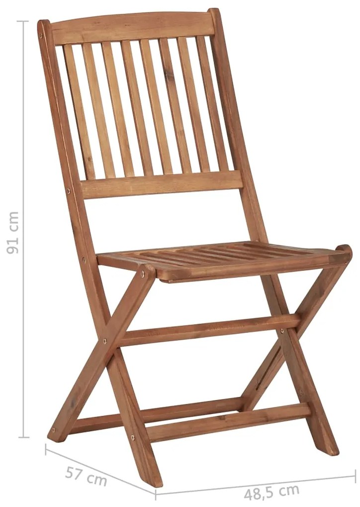 vidaXL Καρέκλες Εξ. Χώρου Πτυσσόμενες 6 τεμ. από Μασίφ Ξύλο Ακακίας
