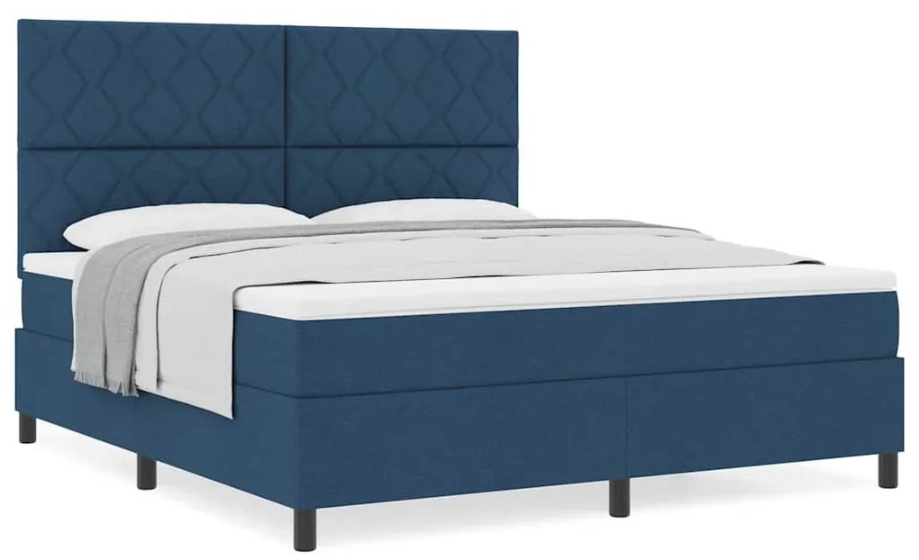 vidaXL Κρεβάτι με ελατήρια με στρώμα Μπλε 180 x 200 cm ύφασμα
