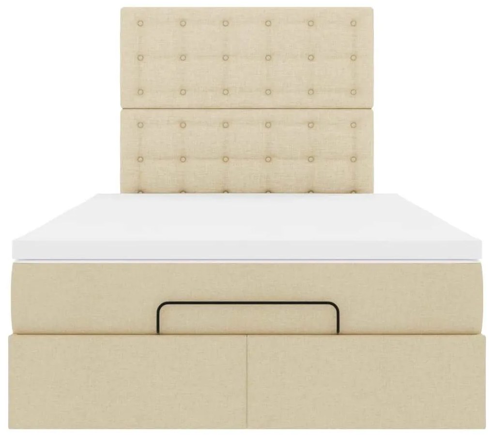 Οθωμανικό κρεβάτι με στρώμα Cream 120x190 cm Ύφασμα - Κρεμ
