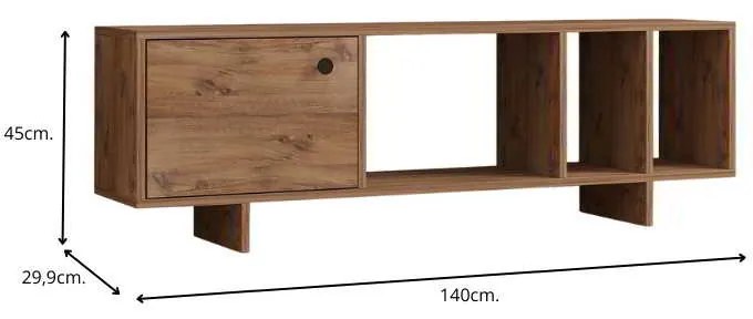 Έπιπλο τηλεόρασης Folsom Megapap χρώμα atlantic pine 140x29,9x45εκ.