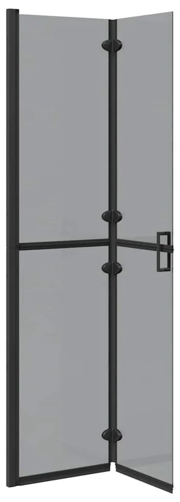 vidaXL Τοίχος ντους Walk-in Μαύρο και σκούρο διαφανές 90 x 190 cm