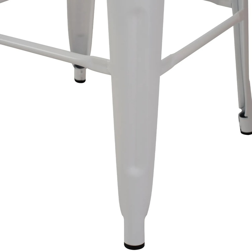 ΣΚΑΜΠΟ ΜΠΑΡ ΜΕΤΑΛΛΙΚΟ MELITA-PRO HM8642.41 ΣΕ ΛΕΥΚΟ ΜΑΤ 43x43x78Υεκ. (1 Τεμμάχια)