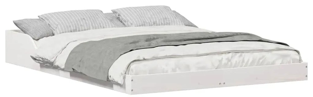 vidaXL Σκελετός Κρεβατιού Λευκό 140 x 190 cm Μασίφ ξύλο πεύκου