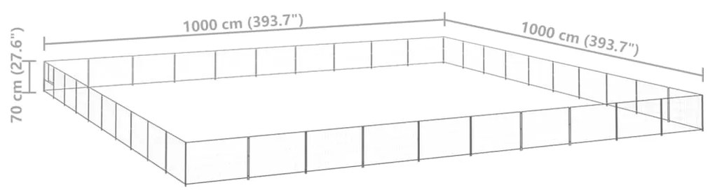 Σπιτάκι Σκύλου Ασημί 100 μ² Ατσάλινο - Ασήμι