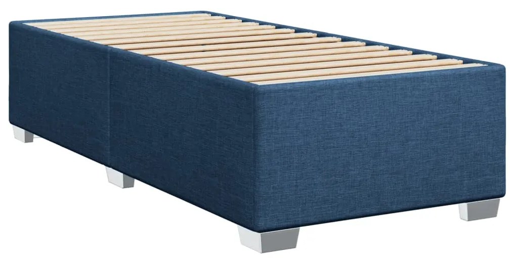 vidaXL Κρεβάτι Boxspring με Στρώμα Μπλε 100 x 200 εκ. Υφασμάτινο