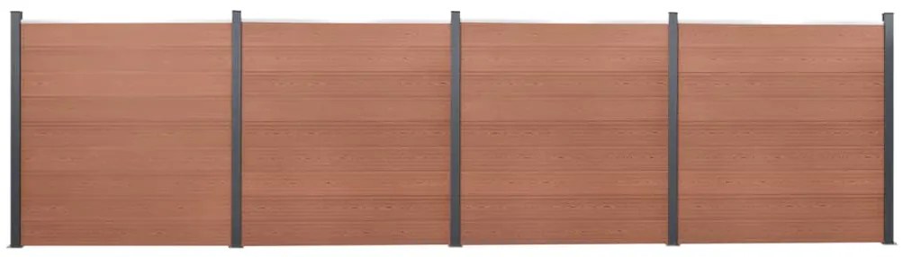 vidaXL Σετ Πάνελ Περίφραξης Καφέ 699x186 εκ. από WPC