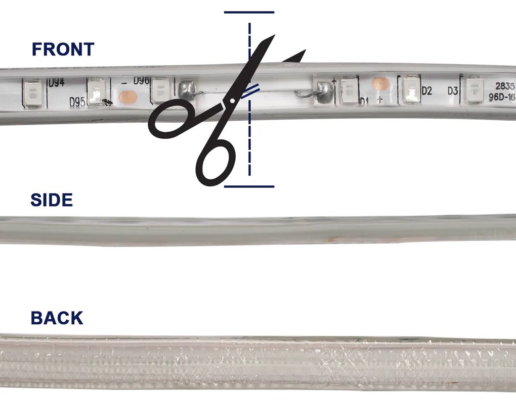 GloboStar® 70505 Slim Ταινία Μονής Σειράς Epistar LED SMD 2835 1m 12W/m 96LED/m 1572lm/m 120° DC 230V Αδιάβροχη IP68 Πράσινο Dimmable