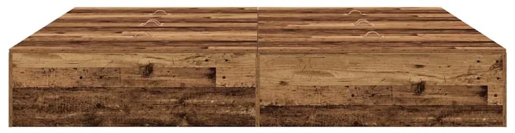 vidaXL Σκελετός Κρεβατιού Παλαιό ξύλο 200 x 200 cm Επεξεργασμένο ξύλο