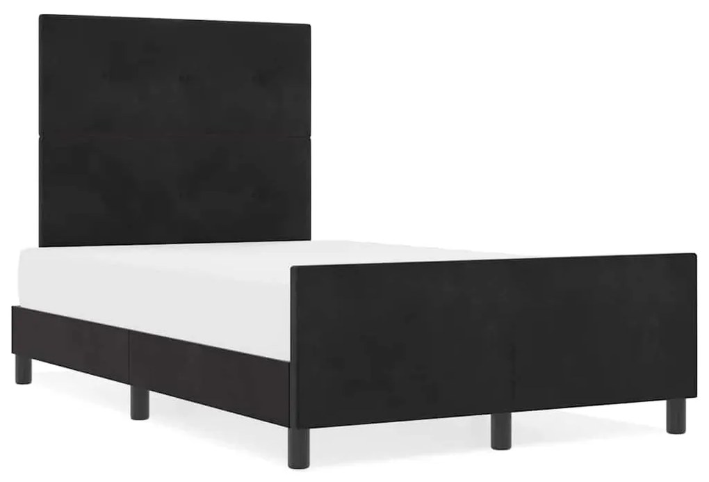 vidaXL Σκελετός Κρεβατιού με κεφαλάρι Μαύρο 120 x 200 cm Βελούδο