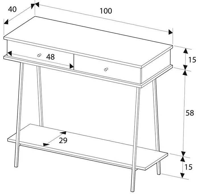 Κονσόλα Elite Megapap χρώμα λευκό του πάγου 100x40x88εκ.