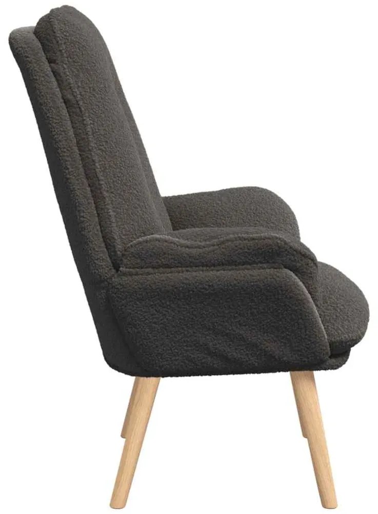 vidaXL Πολυθρόνα Σκούρο Γκρι 61 x 78 x 98 εκ. Υφάσματος Sherpa