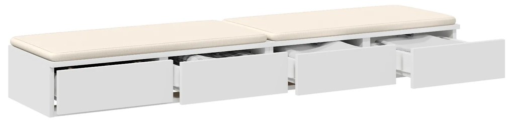 vidaXL Συρτάρια Κρεβατιού Λευκό 150x36,5x16,5 εκ Επεξεργασμένου Ξύλου