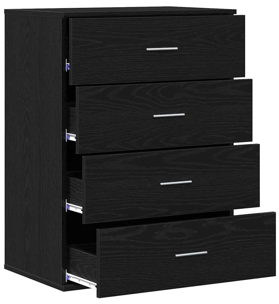 vidaXL Πλαϊνό γραφείο Μαύρη Οξυά 60 x 39 x 80 εκ Επεξεργασμένο ξύλο