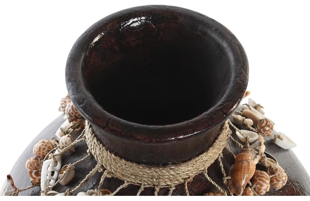 Βάζο DKD Home Decor Πολύχρωμο Bamboo Κοχύλι 30 x 30 x 32 cm (x2)