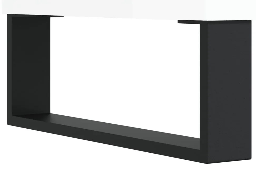 vidaXL Ραφιέρα Γυαλιστερή Λευκή 103,5 x 35 x 70 εκ. από Επεξεργ. Ξύλο