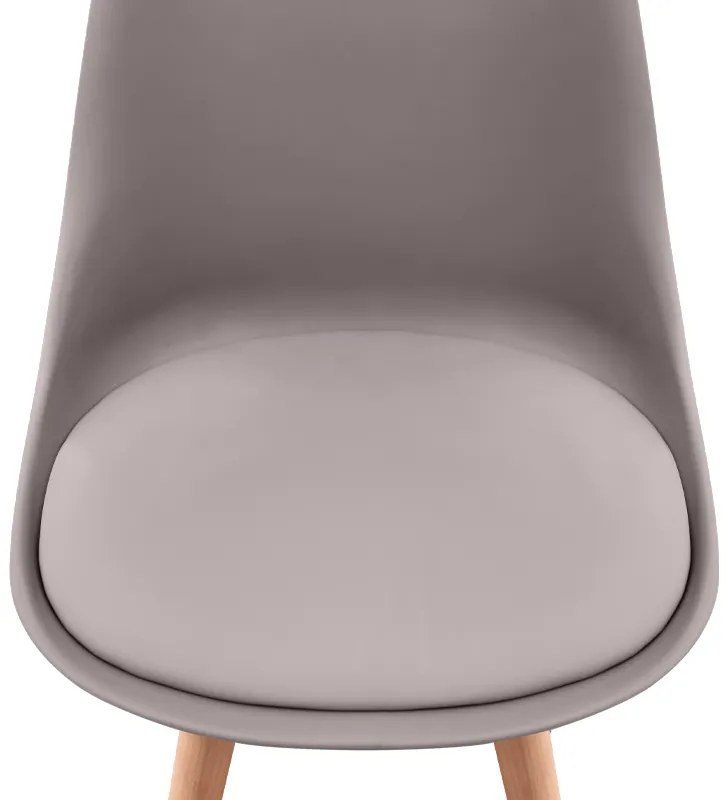 Καρέκλα τραπεζαρίας Viva Megapap PP - PU cappuccino - ξύλινο φυσικό πόδι 48,5x54x80εκ.