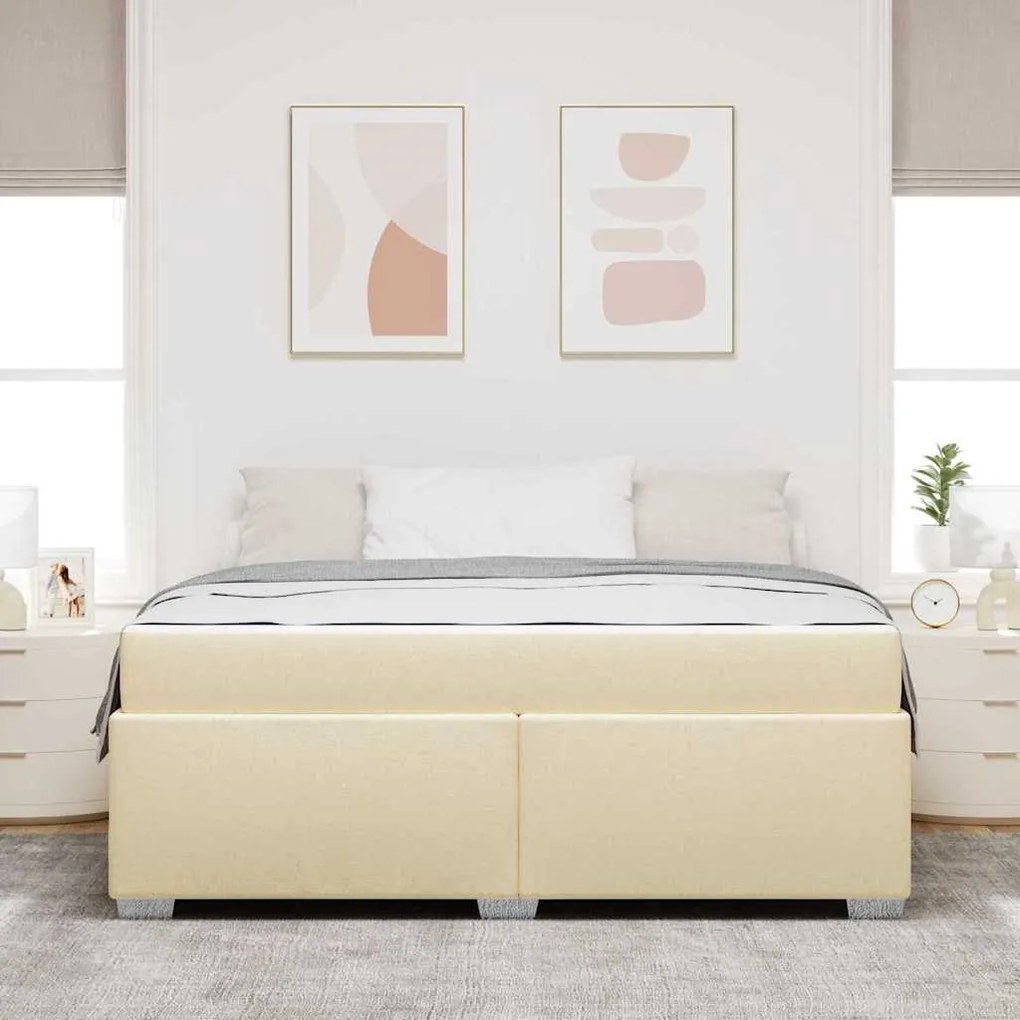 vidaXL Σκελετός Κρεβατιού Άλλο Κρεμ 180 x 200 cm ύφασμα