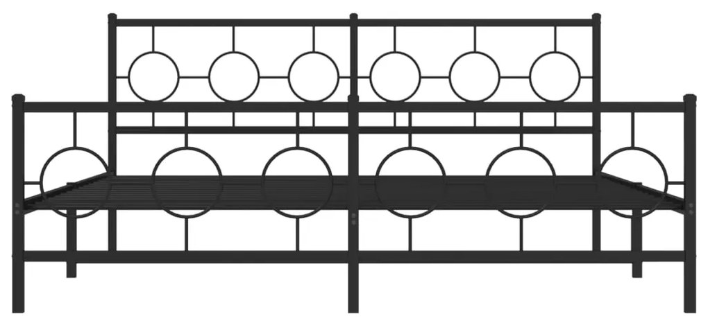 Πλαίσιο Κρεβατιού με Κεφαλάρι&amp;Ποδαρικό Μαύρο 183x213εκ. Μέταλλο - Μαύρο