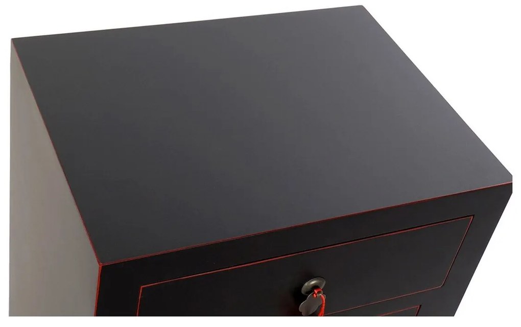 Κομοδίνο DKD Home Decor Έλατο Κόκκινο Μαύρο Ξύλο MDF 45 x 34 x 66 cm