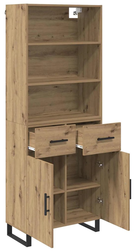 vidaXL Highboard Artisan Oak 69,5 x 34 x 180 εκ. Επεξεργασμένο ξύλο