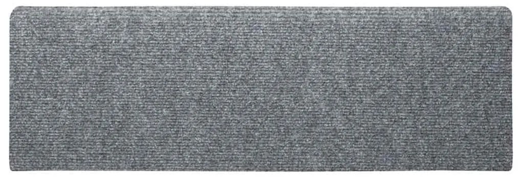 vidaXL Αυτοκόλλητα Πατάκια Σκαλιών 5 τεμ. Ανοιχτό Γκρι Ορθογώνια Άκρη 65x21x4 εκ.