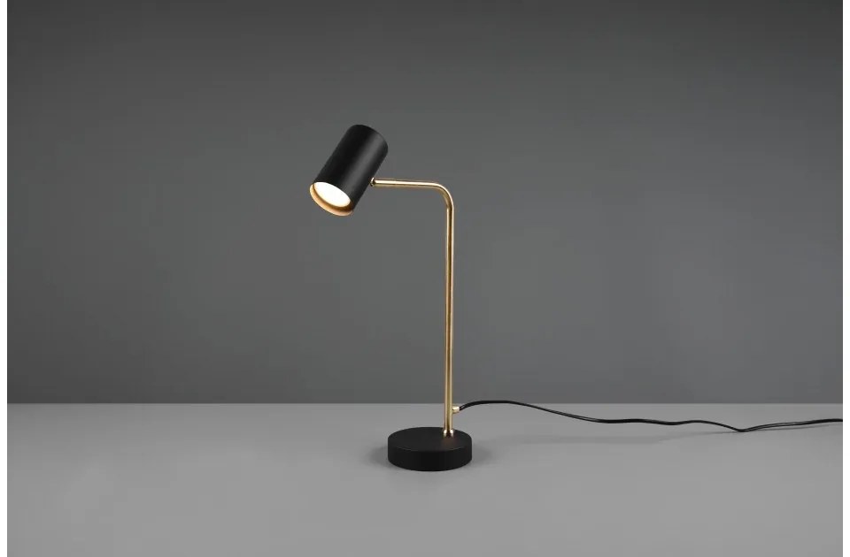 Επιτραπέζιο Φωτιστικό 1xGU10 Κινητή Κεφαλή Marley Trio Lighting-512400108-Μαύρο-Χρυσό 512400108