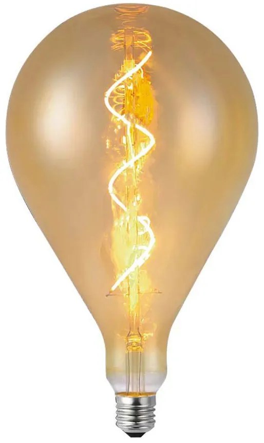 V-TAC Λάμπα LED E27 A160 Spiral Filament 4W 230V 250lm 300° IP20 Ζεστό Λευκό Amber Γυαλί 23166