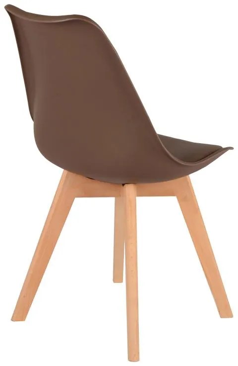 Καρέκλα Gaston PP-PU καφέ απόχρωση με φυσικό πόδι 43x51x75εκ. 43x51x75 εκ.