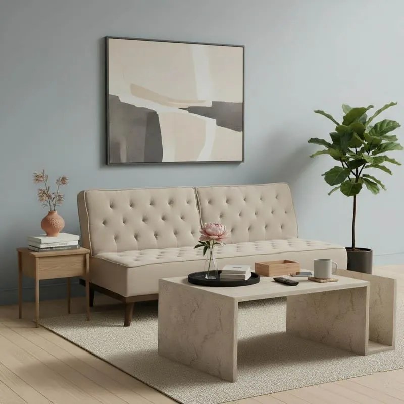 Καναπές - Kρεβάτι Marco 3θέσιος Ύφασμα Μπέζ 180x80x80 εκ. 180x80x80 εκ.