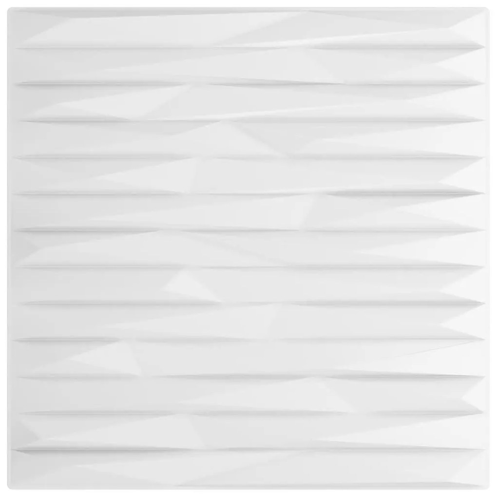 Πάνελ Τοίχου 12 Τεμ. Σχέδιο Πέτρας Λευκά 50x50 εκ. 3 μ² από XPS - Λευκό
