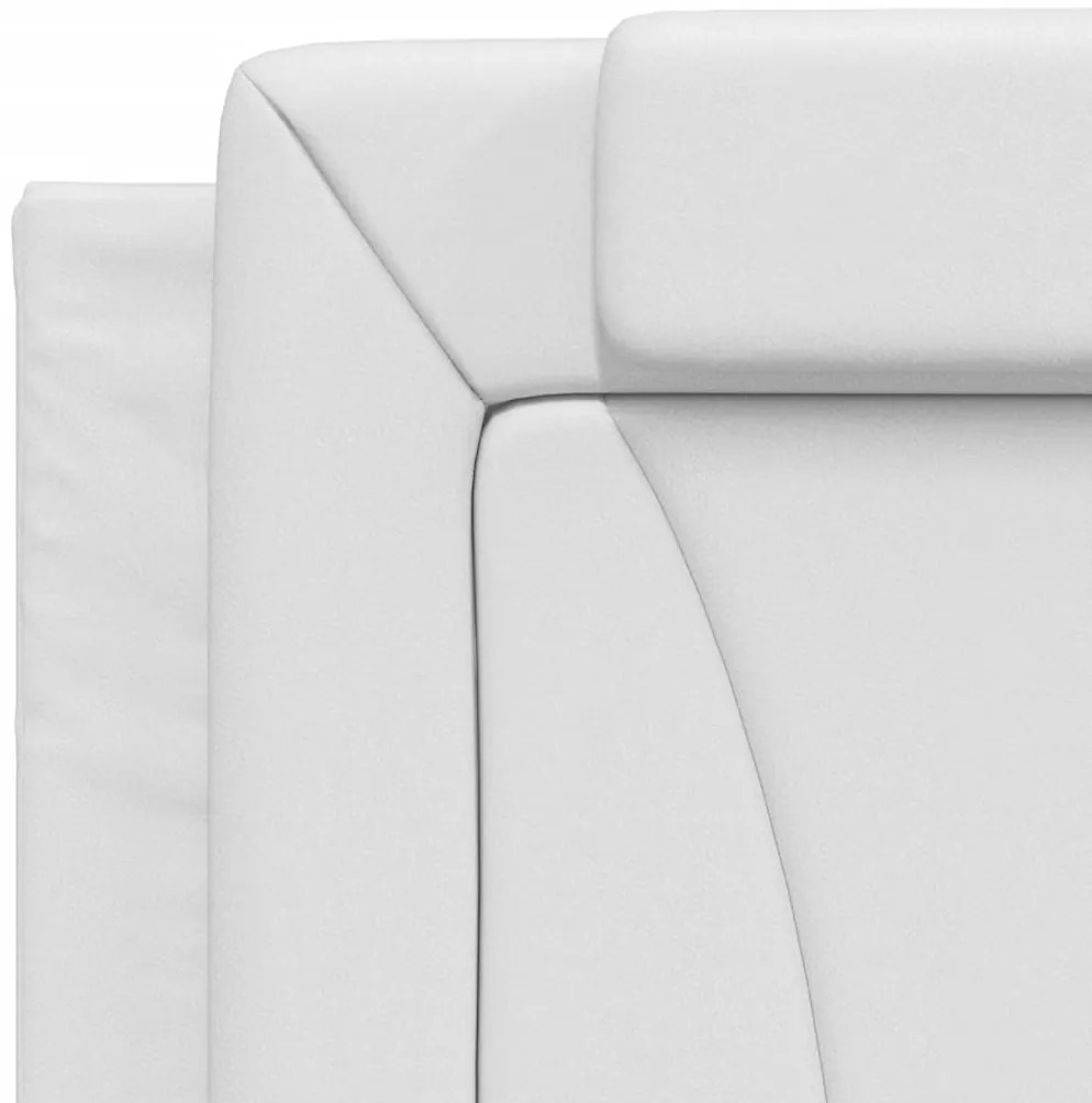 vidaXL Κρεβάτι Viana με Στρώμα Λευκό 100x200 εκ. από Συνθετικό Δέρμα