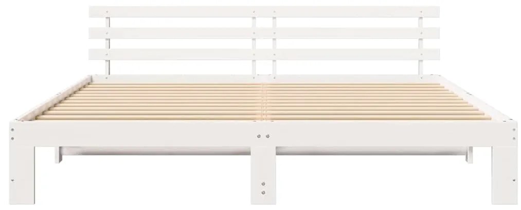 vidaXL Σκελετός Κρεβατιού Λευκό 200 x 200 cm Μασίφ ξύλο πεύκου