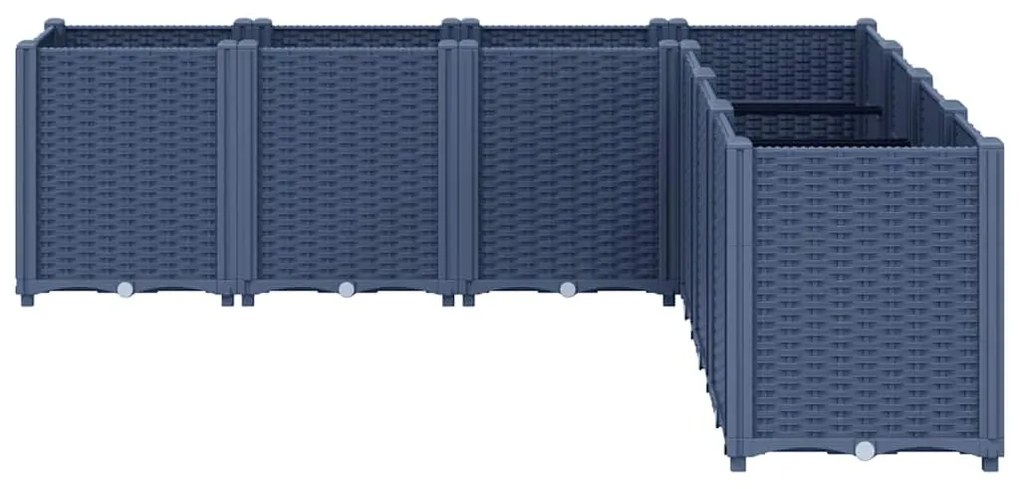 vidaXL Ζαρντινιέρα Κήπου Μπλε Γκρι 160x160x53 εκ. Πολυπροπυλένιο