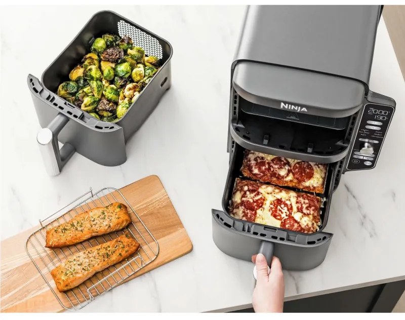 Air Fryer με Διπλό Αποσπώμενο Κάδο Ninja Double Stack XL, 9.5lt Γκρι