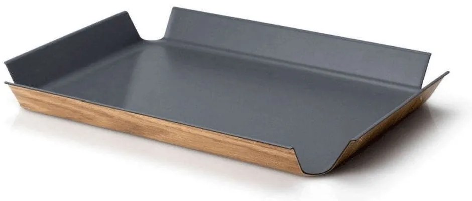 Δίσκος Σερβιρίσματος Living 02902000 45x34x4cm Grey-Natural Continenta Ξύλο
