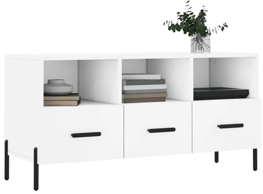 vidaXL Έπιπλο Τηλεόρασης Λευκό 102 x 36 x 50 εκ. από Επεξεργ. Ξύλο