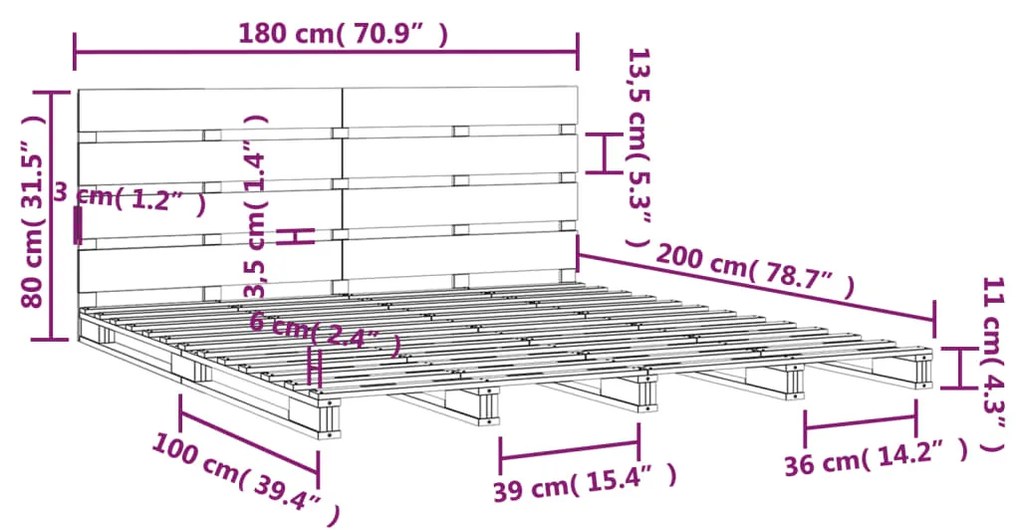 ΠΛΑΙΣΙΟ ΚΡΕΒΑΤΙΟΥ 180X200 ΕΚ. ΜΑΣΙΦ ΠΕΥΚΟ 6FT SUPER KING 3120147