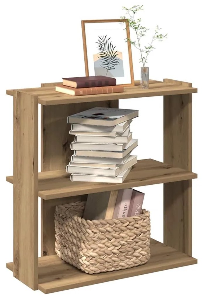 Βιβλιοθήκη 3 επιπέδων Δρυς τεχνίτης 60x30x60 cm - Καφέ