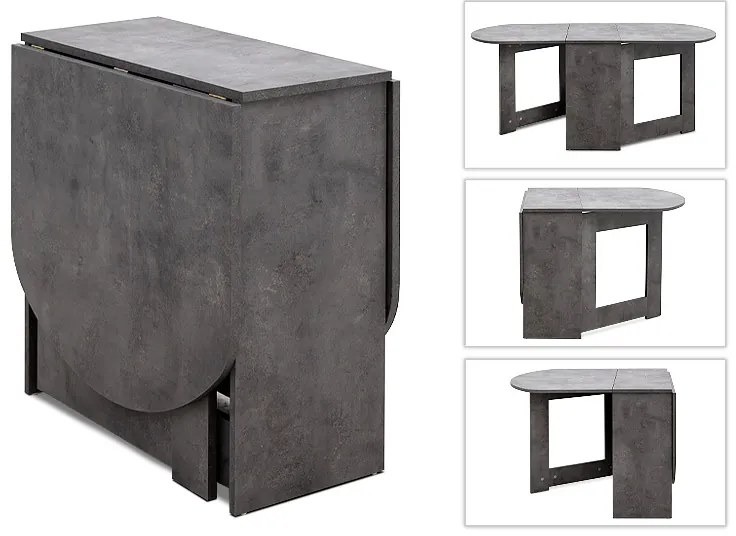 Τραπέζι Winslet Megapap επεκτεινόμενο χρώμα γκρι σκυροδέματος 34(63+63)x80x76εκ.