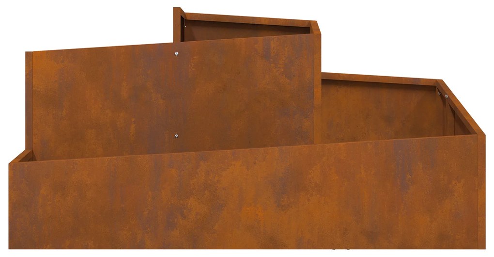 vidaXL Γλάστρα Κήπου Καφέ 100 x 100 x 50 cm Ατσάλι σκληρυθέν στον αέρα