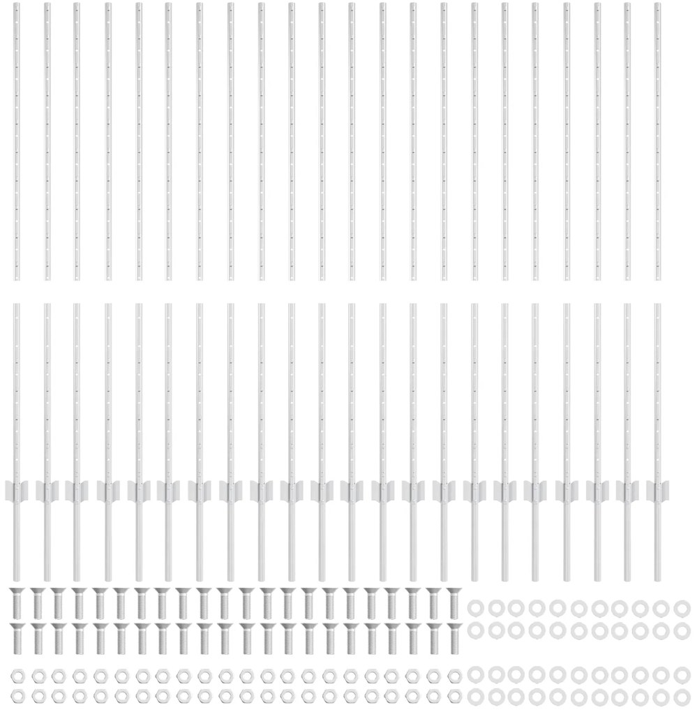 vidaXL Πό posts φράχτη 44 pcs Ασημί 50 x 1.4 μ Γαλβανισμένος χάλυβας