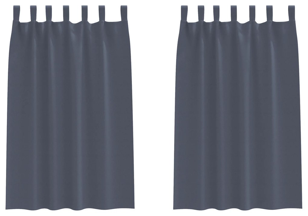 vidaXL Κουρτίνες συσκότισης 2 pcs Ανθρακί 175 x 140 εκ. Πολυεστέρας