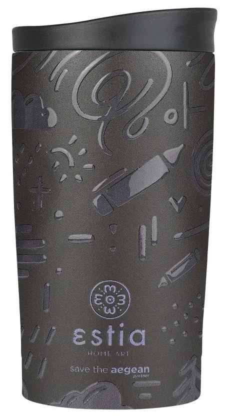 ESTIA ΘΕΡΜΟΣ TRAVEL MUG SAVE THE AEGEAN 350ml NOIR ECHO