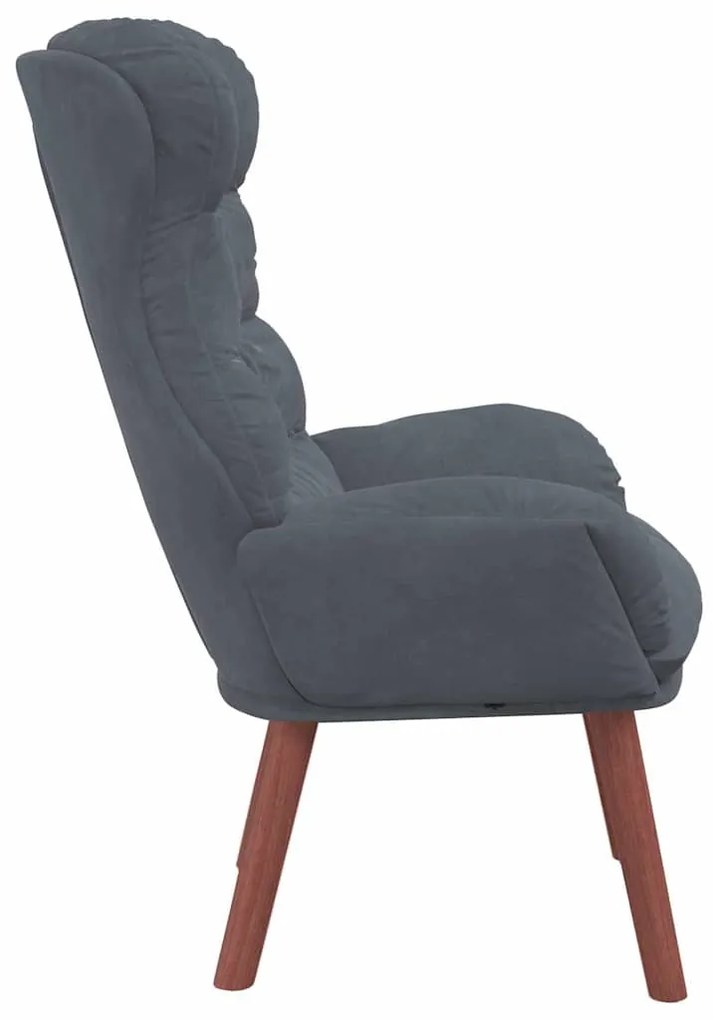 vidaXL Χαλαρωτική Πολυθρόνα Σκούρο γκρι 69 x 74 x 93 εκ. Βελούδο