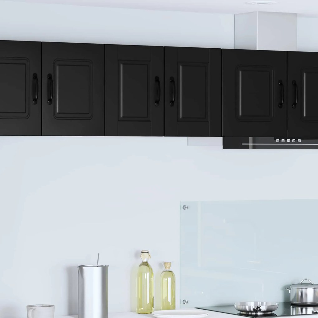 vidaXL Ντουλάπα Κουζίνας με ράφι με πόρτα 2 pcs Μαύρο 30 x 31 x 40 εκ.