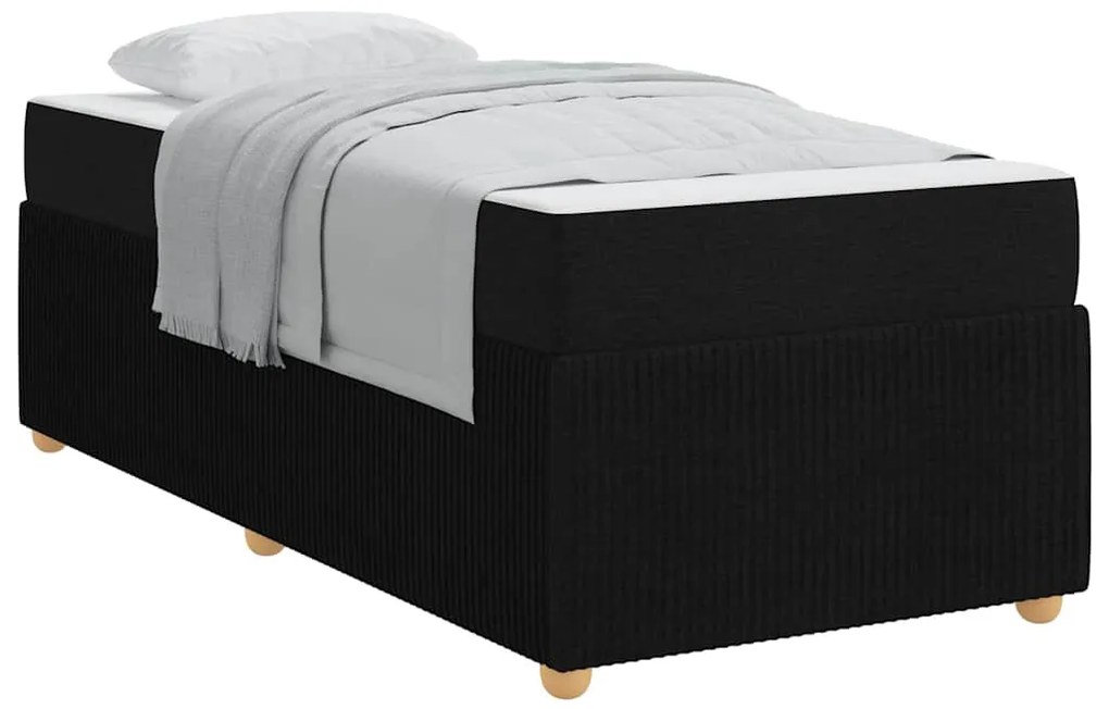 vidaXL Σκελετός κρεβατιού με στρώμα Μαύρο 100 x 200 cm ύφασμα