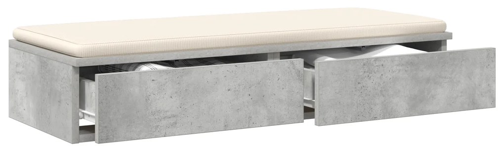 vidaXL Συρτάρια Κρεβατιού Γκρι Τσιμεντένιο 75x36,5x16,5 εκ. Κατασκευασμένο από Ξύλο