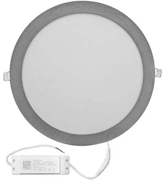 Φωτιστικό PL Χωνευτό 30W SMD Slim Ασημί 3000Κ 21-0301600 Lumen-21-0301600-Ασημί 21-0301600